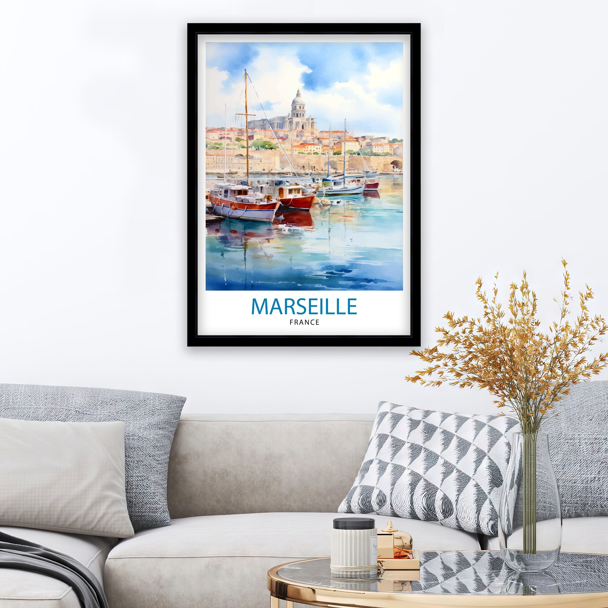 Marseille France Travel Print Marseille Wall Decor Marseille Poster France Travel Prints Marseille Art Print Marseille Illustration