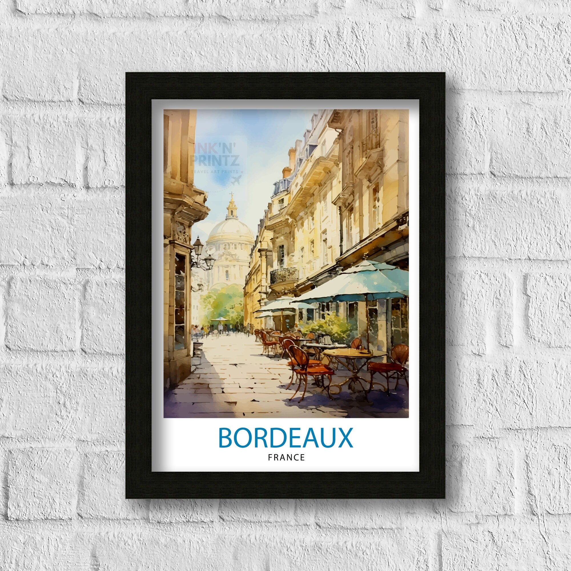 Bordeaux France Travel Print Bordeaux Wall Decor Bordeaux Poster France Travel Prints Bordeaux Art Print Bordeaux Illustration Bordeaux