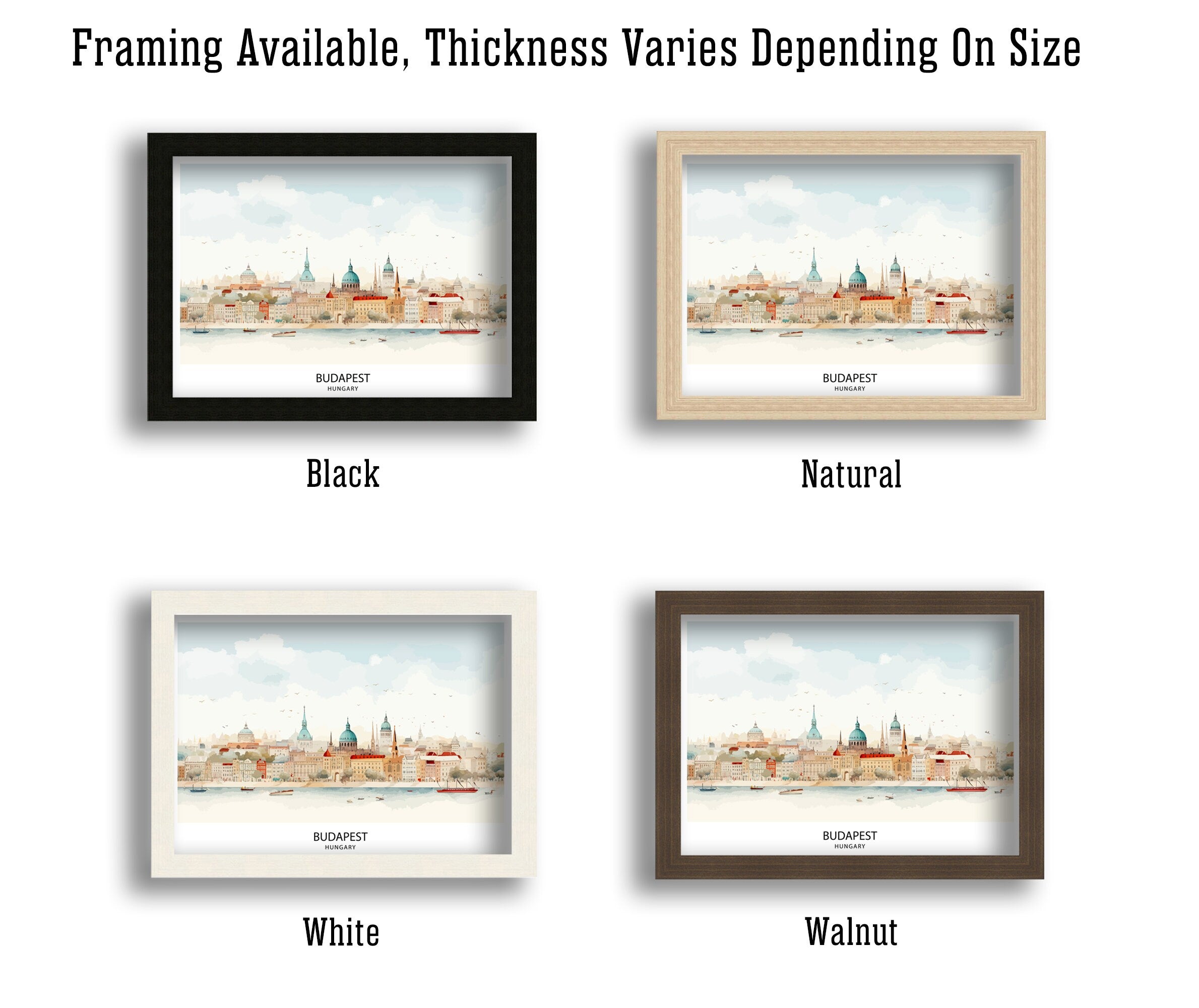 Budapest Print, Hungary Danube River Cityscape Art