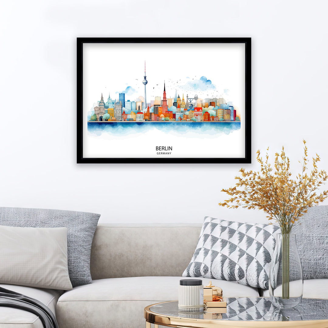 Berlin Germany Skyline Poster Cityscape Art Architectural Highlights Poster Urban Skyline