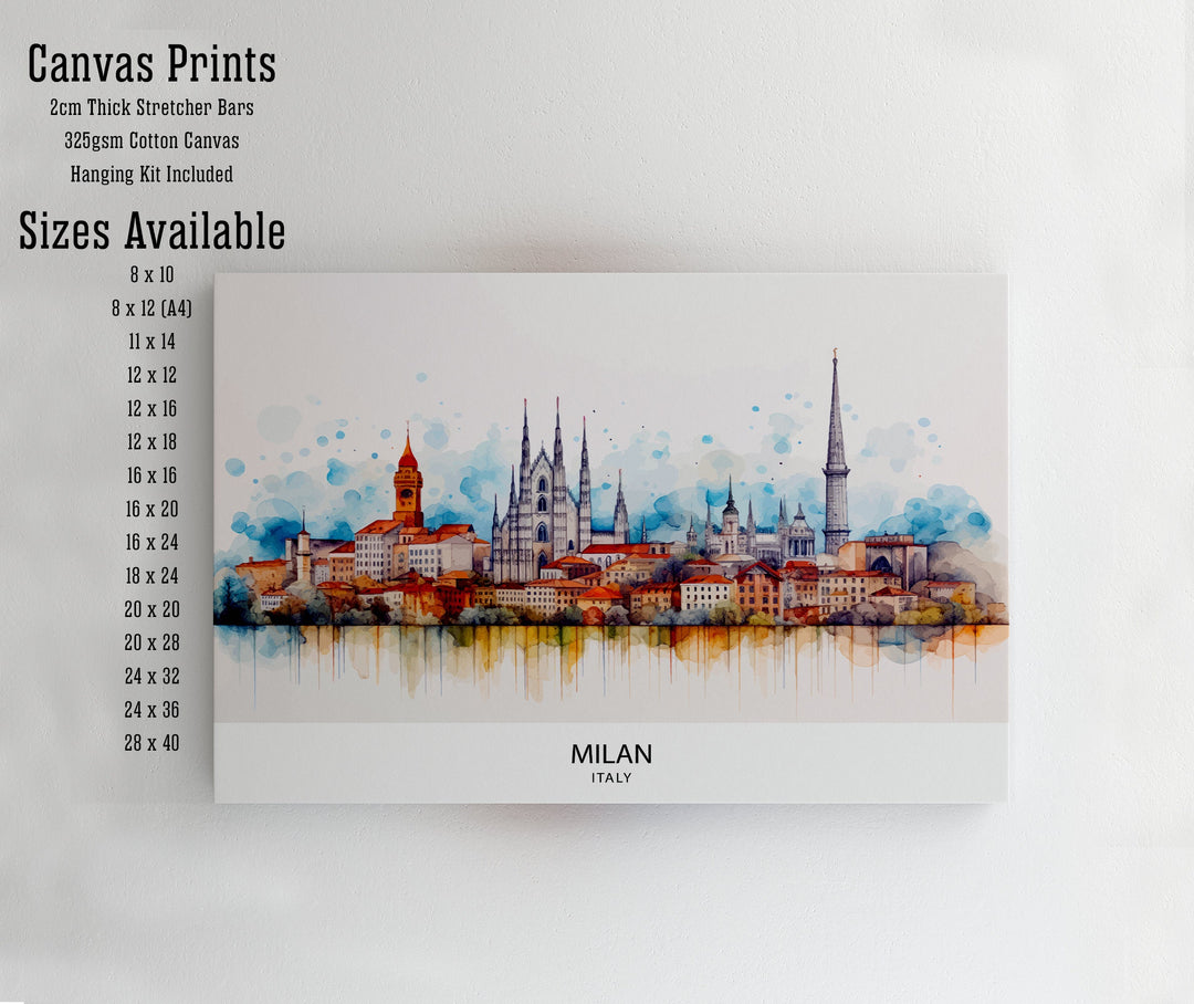 Milan Skyline Italy Poster Cityscape Art Fashion Capital Poster Italian Urban Landscape