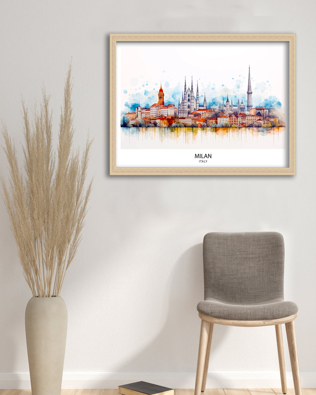 Milan Skyline Italy Poster Cityscape Art Fashion Capital Poster Italian Urban Landscape