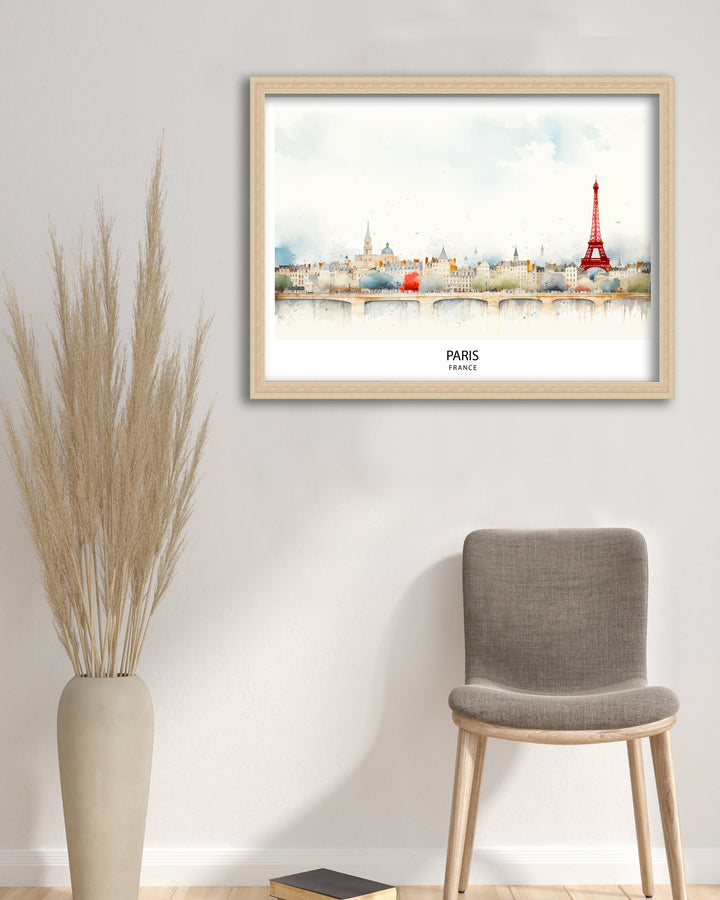 Paris Skyline France Poster Iconic Cityscape Art - Eiffel Tower Poster French Capital