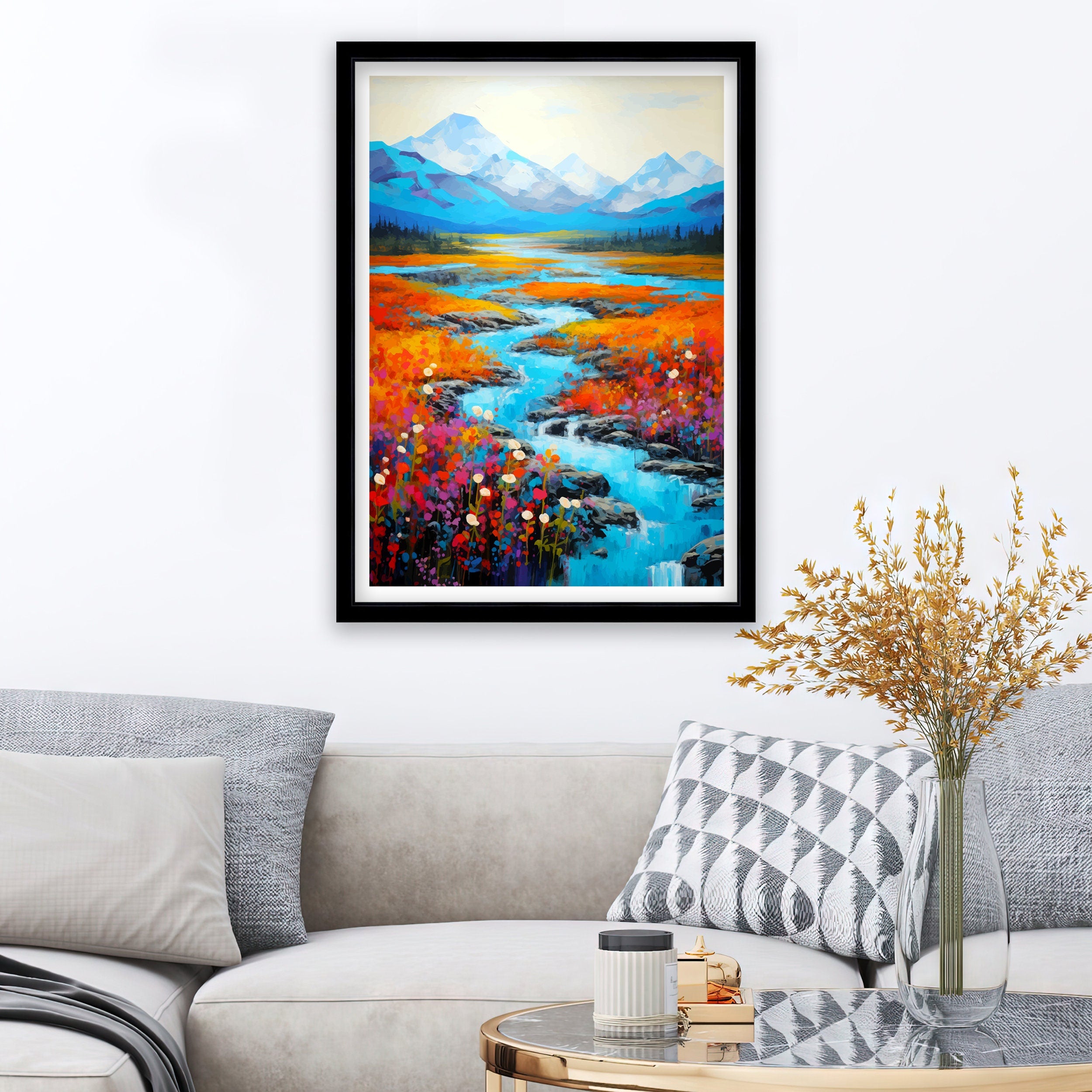 Denali National Park Alaska Travel Print Denali Wall Decor Denali Poster Alaska Travel Prints Denali Art Print Denali Illustration