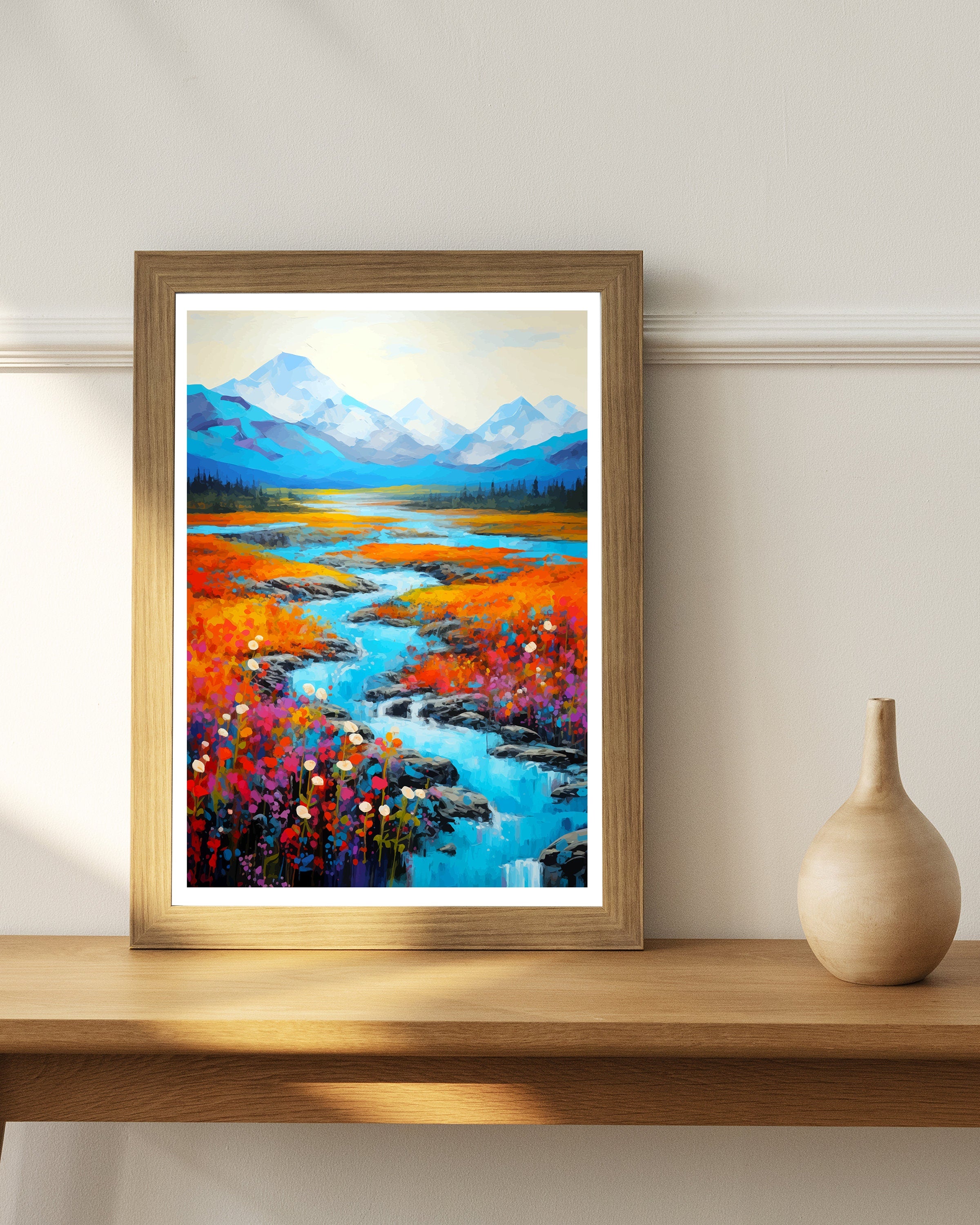 Denali National Park Alaska Travel Print Denali Wall Decor Denali Poster Alaska Travel Prints Denali Art Print Denali Illustration