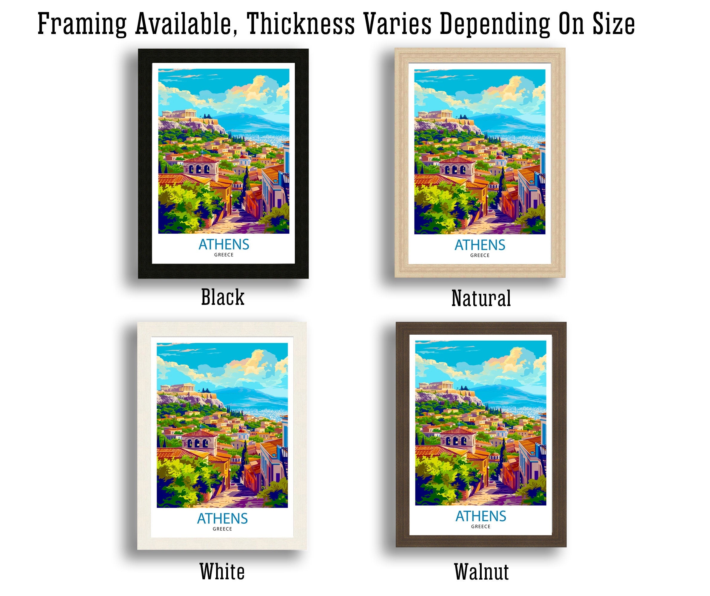 Athens Greece Travel Print Athens Wall Decor Athens Poster Greece Travel Prints Athens Art Print Athens Illustration Athens Wall Art Greece