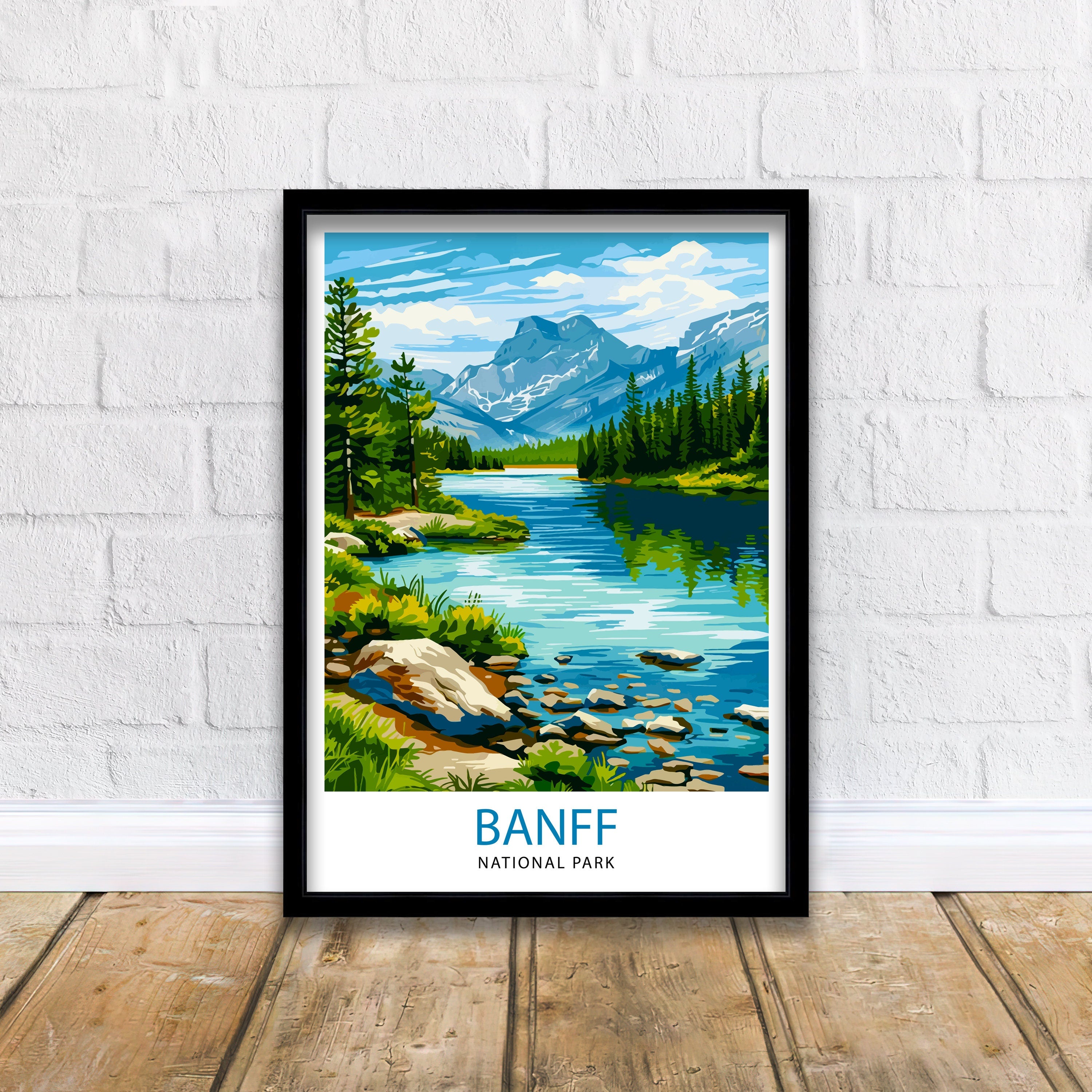 Banff National Park Travel Print Banff Wall Decor Banff Home Decor Banff Canada Illustration Travel Poster Gift For Banff Canada Home Decor