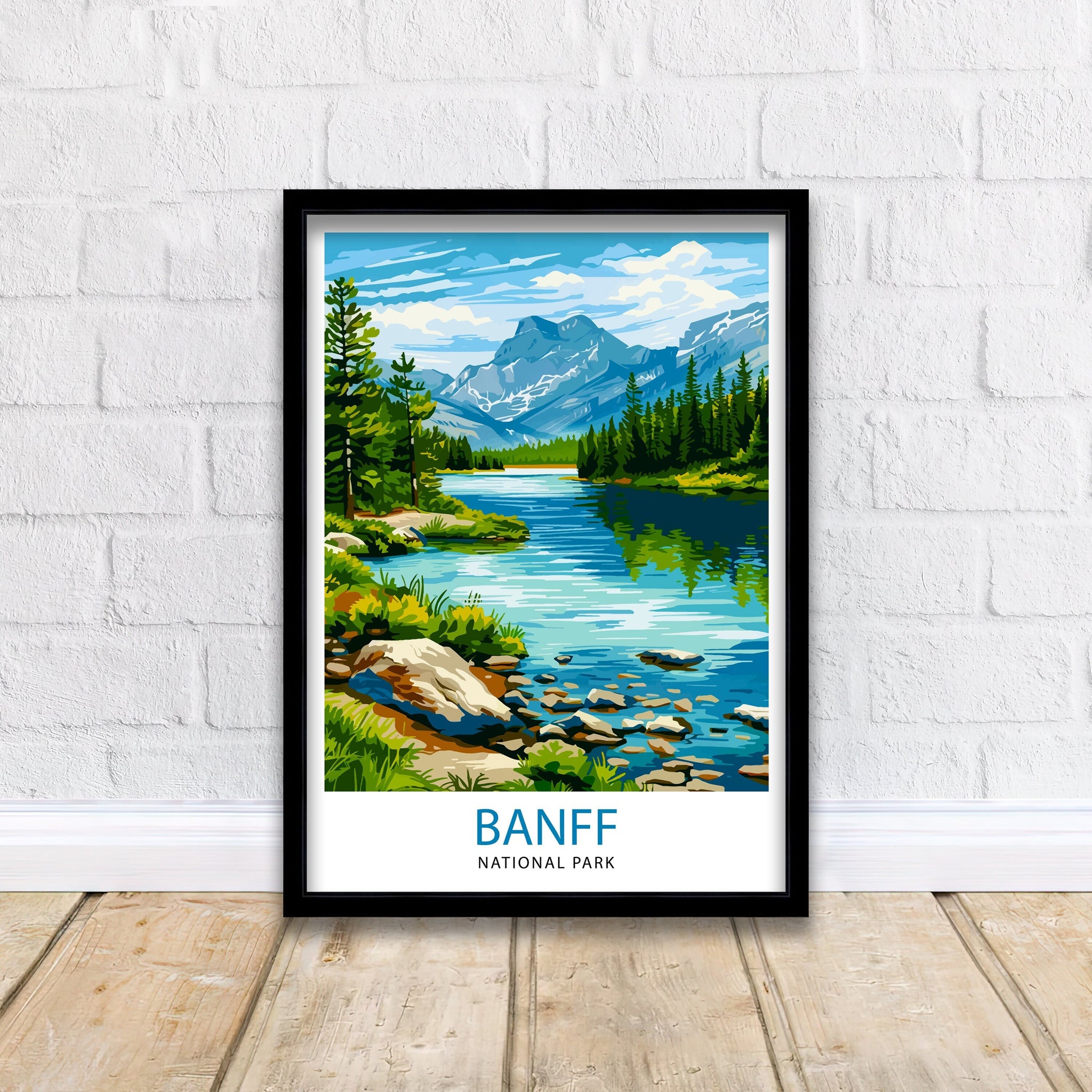 Banff National Park Travel Print Banff Wall Decor Banff Home Decor Banff Canada Illustration Travel Poster Gift For Banff Canada Home Decor