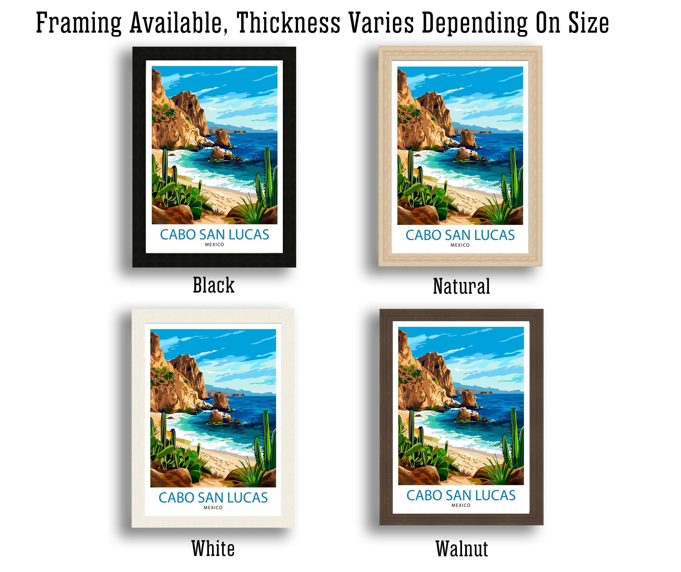 Cabo San Lucas Travel Print Cabo San Lucas Wall Decor Cabo San Lucas Home Living Decor Cabo San Lucas Illustration Travel Poster Gift for
