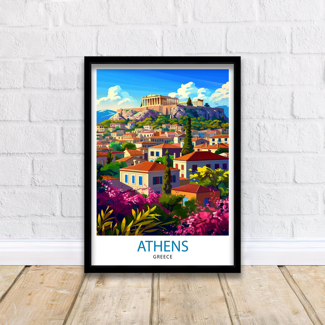 Athens Greece Travel Print Athens Wall Decor Athens Poster Greece Travel Prints Athens Art Print Athens Illustration Athens Wall Art Greece