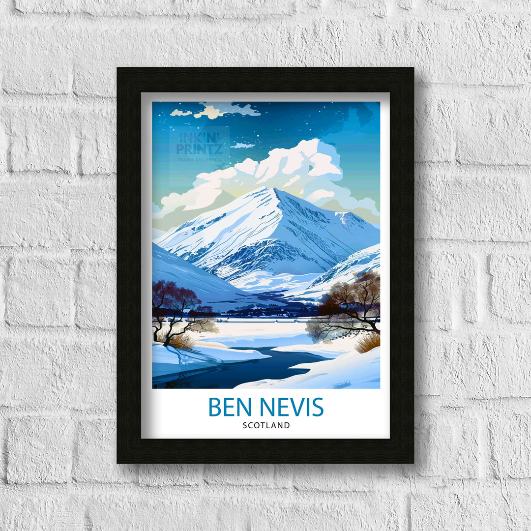Ben Nevis Print Scottish Mountain Decor Fort William Scotland Wall Art Ben Nevis Summit Poster Scottish Highlands Landscape Artwork Hiking