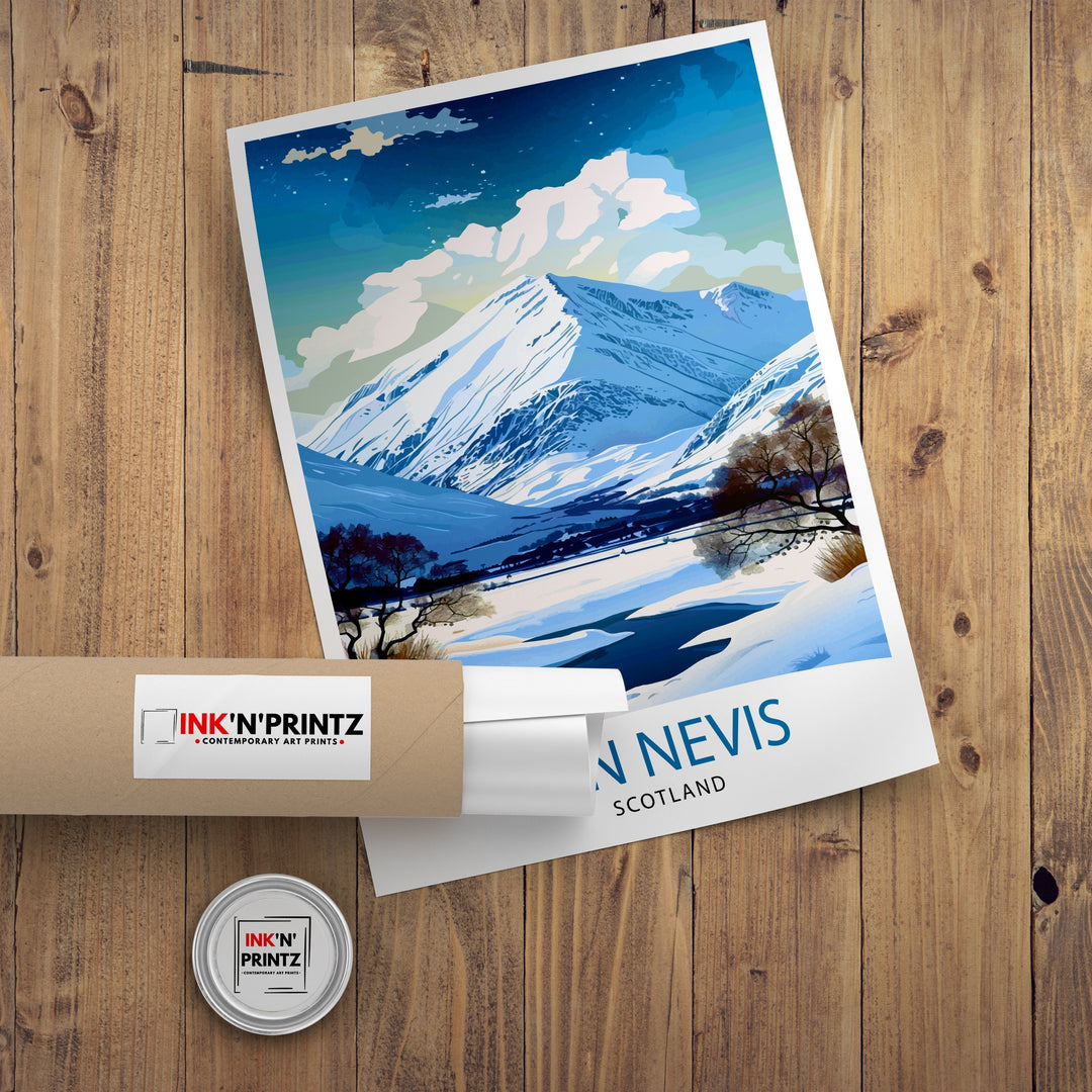 Ben Nevis Print Scottish Mountain Decor Fort William Scotland Wall Art Ben Nevis Summit Poster Scottish Highlands Landscape Artwork Hiking