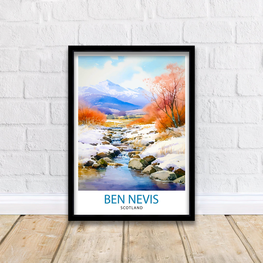 Ben Nevis Poster Scottish Mountain Decor Fort William Scotland Wall Art Ben Nevis Summit Poster Scottish Highlands Landscape Artwork Hiking