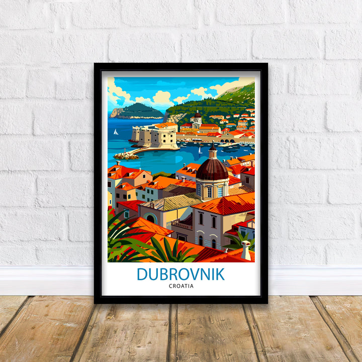 Dubrovnik Croatia Travel Poster Dubrovnik