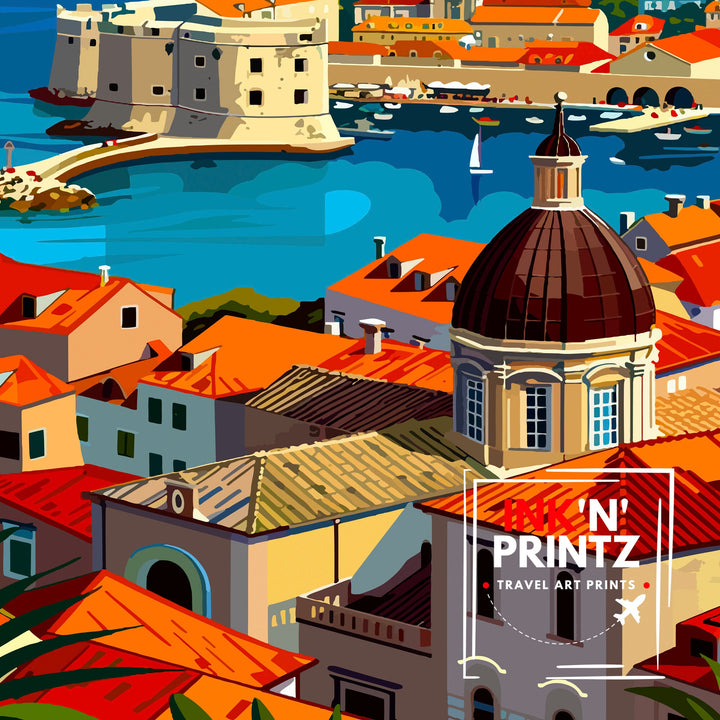 Dubrovnik Croatia Travel Poster Dubrovnik