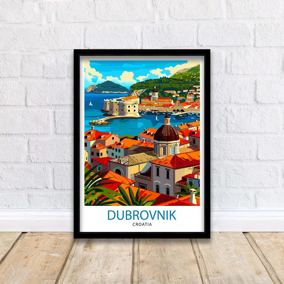 Dubrovnik Croatia Travel Poster Dubrovnik