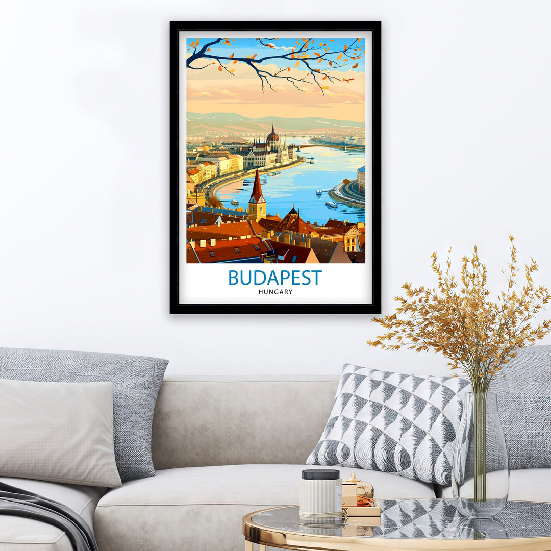 Budapest Hungary Travel Poster Budapest Wall Art Hungary Illustration Budapest Poster Hungary Travel Decor Budapest Home Decor Travel Poster