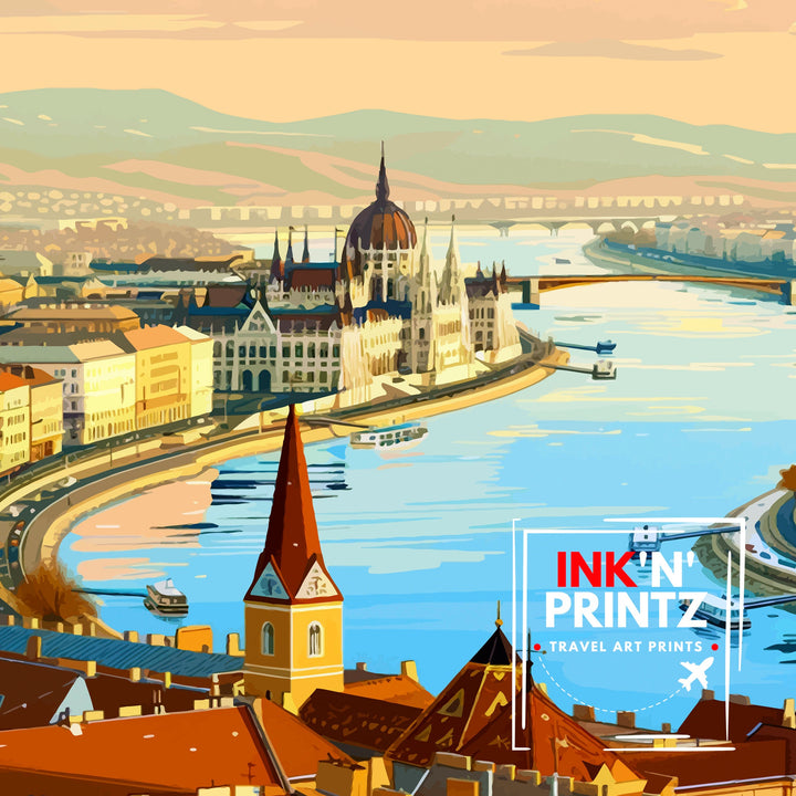 Budapest Hungary Travel Poster Budapest Wall Art Hungary Illustration Budapest Poster Hungary Travel Decor Budapest Home Decor Travel Poster