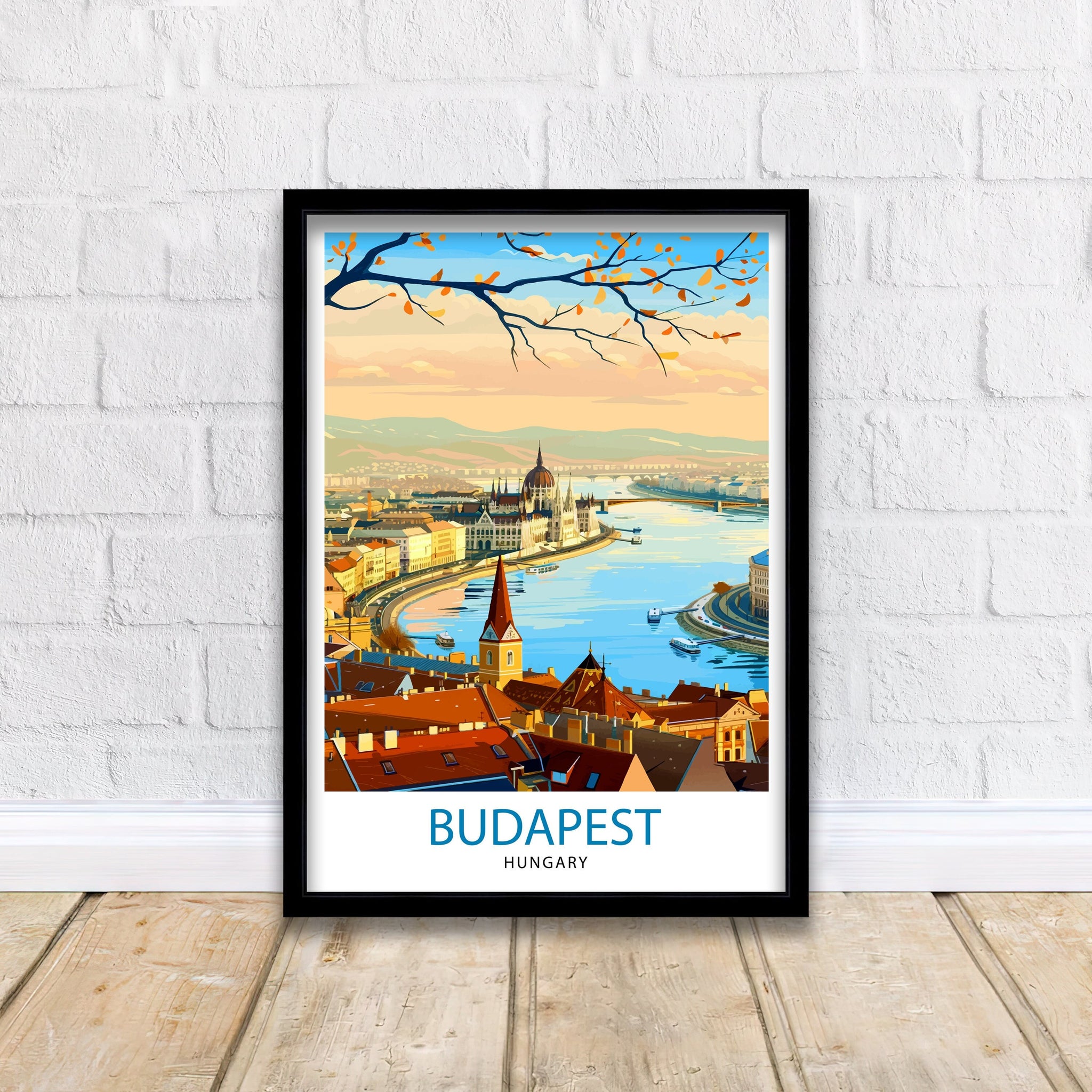 Budapest Hungary Travel Print Budapest Wall Art Hungary Illustration Budapest Poster Hungary Travel Decor Budapest Home Decor Travel Poster