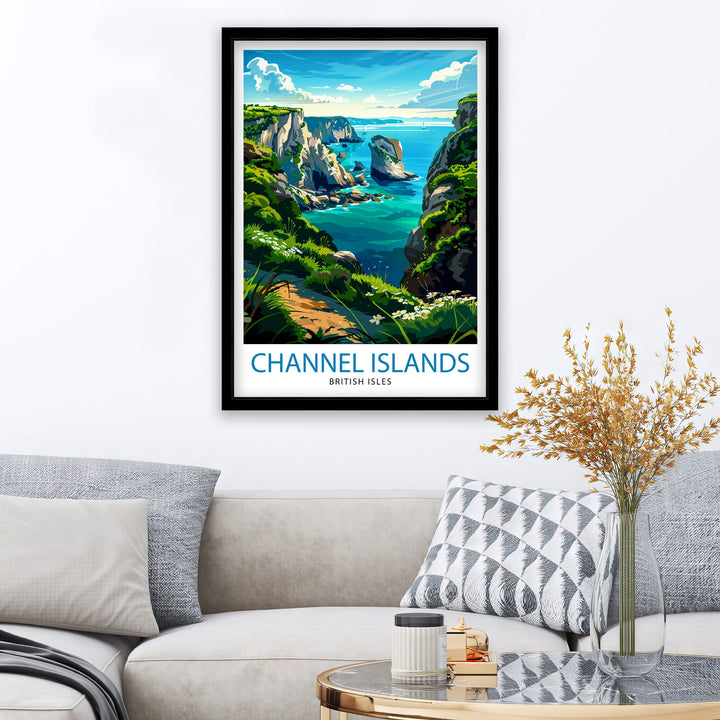 Channel Islands Travel Poster Archipelago Adventure Art Marine Sanctuary Poster Coastal Escape