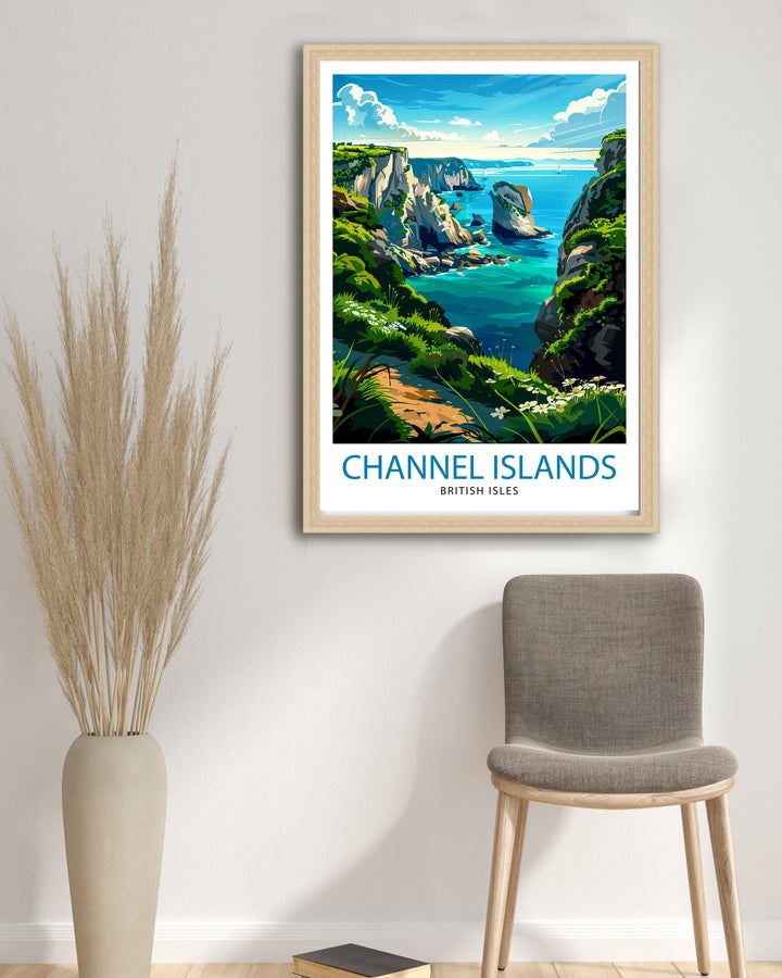 Channel Islands Travel Poster Archipelago Adventure Art Marine Sanctuary Poster Coastal Escape