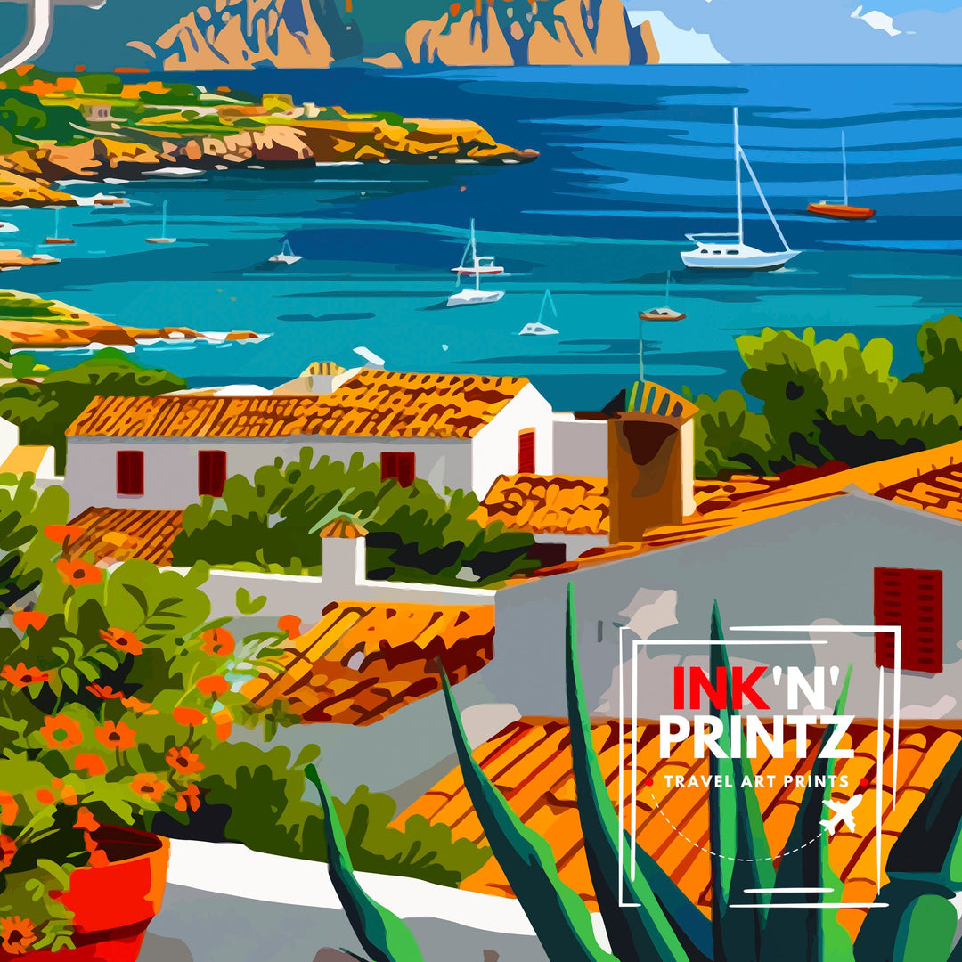 Ibiza Travel Poster Ibiza Wall Art Ibiza Home Decor Ibiza Illustration Travel Poster Gift For Ibiza Lovers Spain Travel Poster