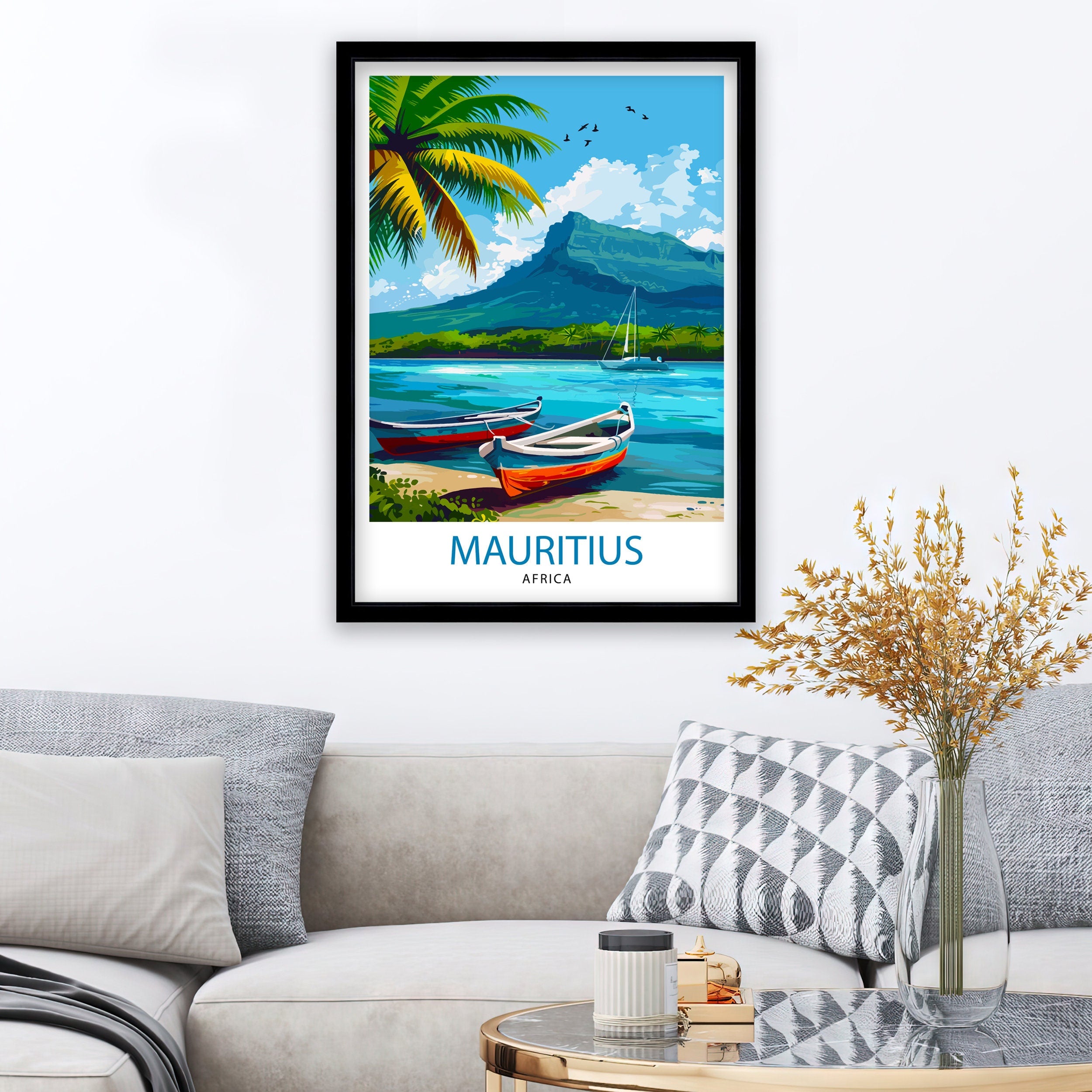 Mauritius Travel Print Mauritius Poster | Mauritius | Mauritius Wall Art | Travel Print | Travel Poster | Mauritius Art | Mauritius Travel