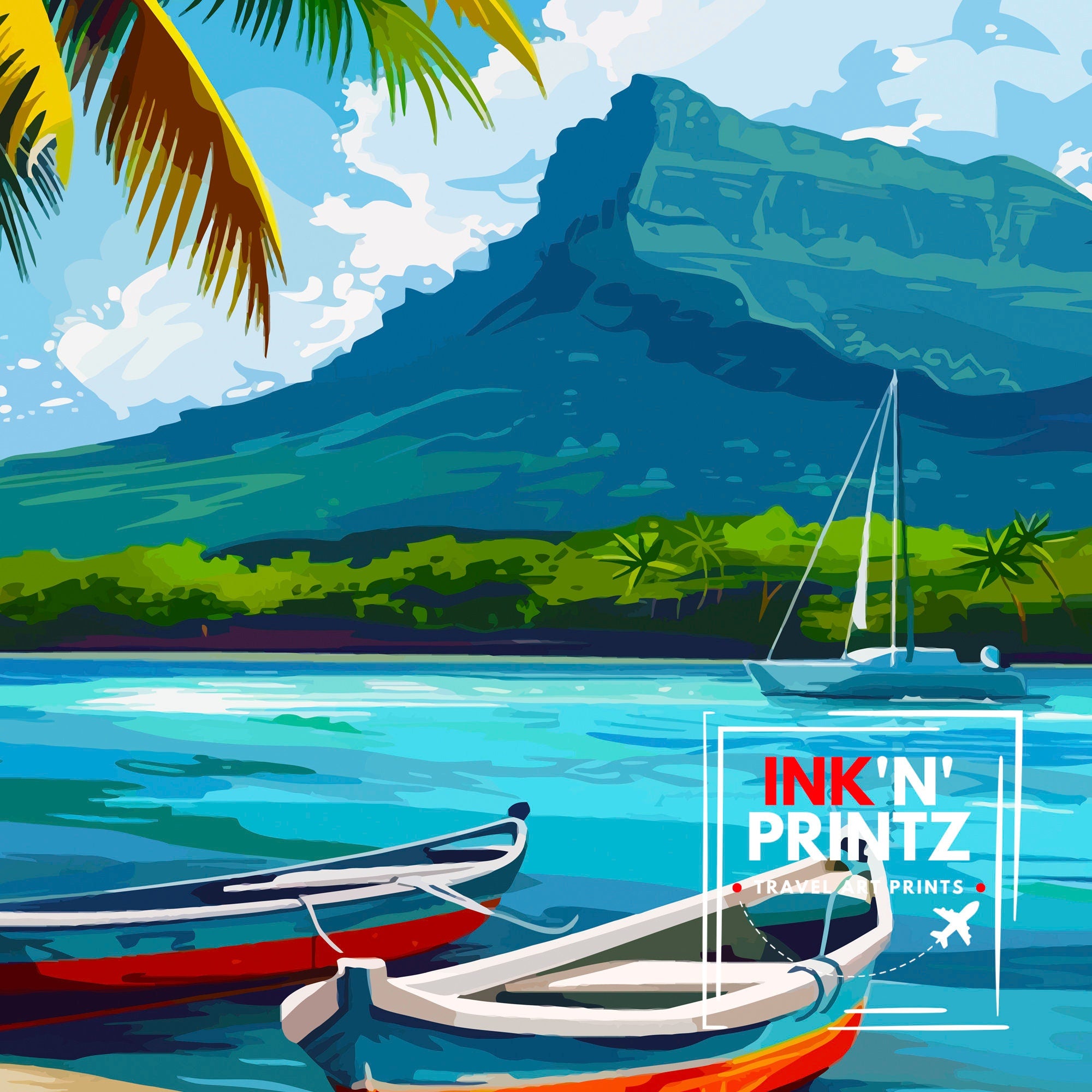 Mauritius Travel Print Mauritius Poster | Mauritius | Mauritius Wall Art | Travel Print | Travel Poster | Mauritius Art | Mauritius Travel