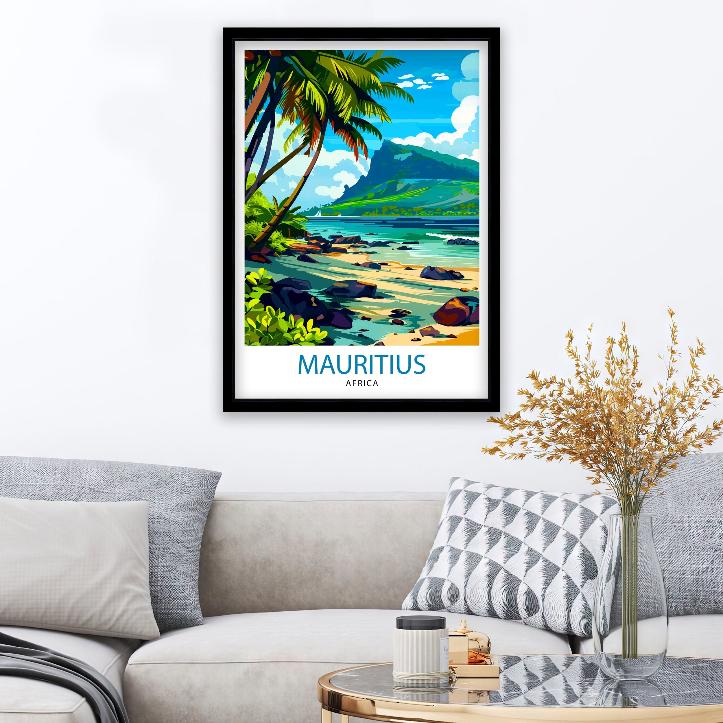 Mauritius Travel Print Mauritius Poster | Mauritius | Mauritius Wall Art | Travel Print | Travel Poster | Mauritius Art | Mauritius Travel