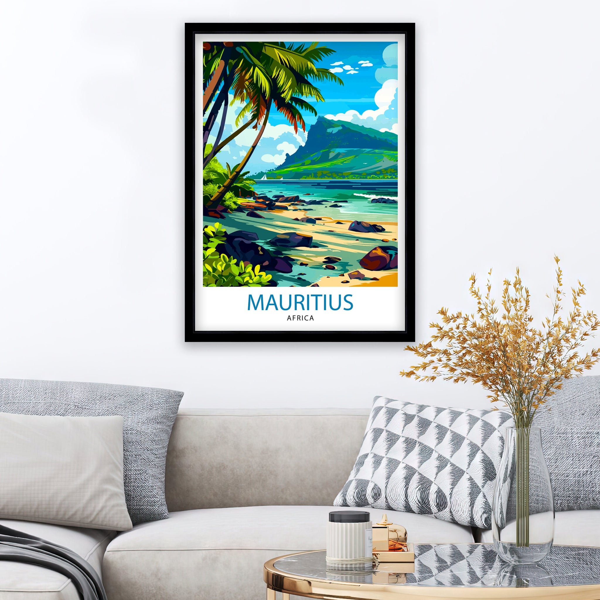 Mauritius Travel Print Mauritius Poster | Mauritius | Mauritius Wall Art | Travel Print | Travel Poster | Mauritius Art | Mauritius Travel