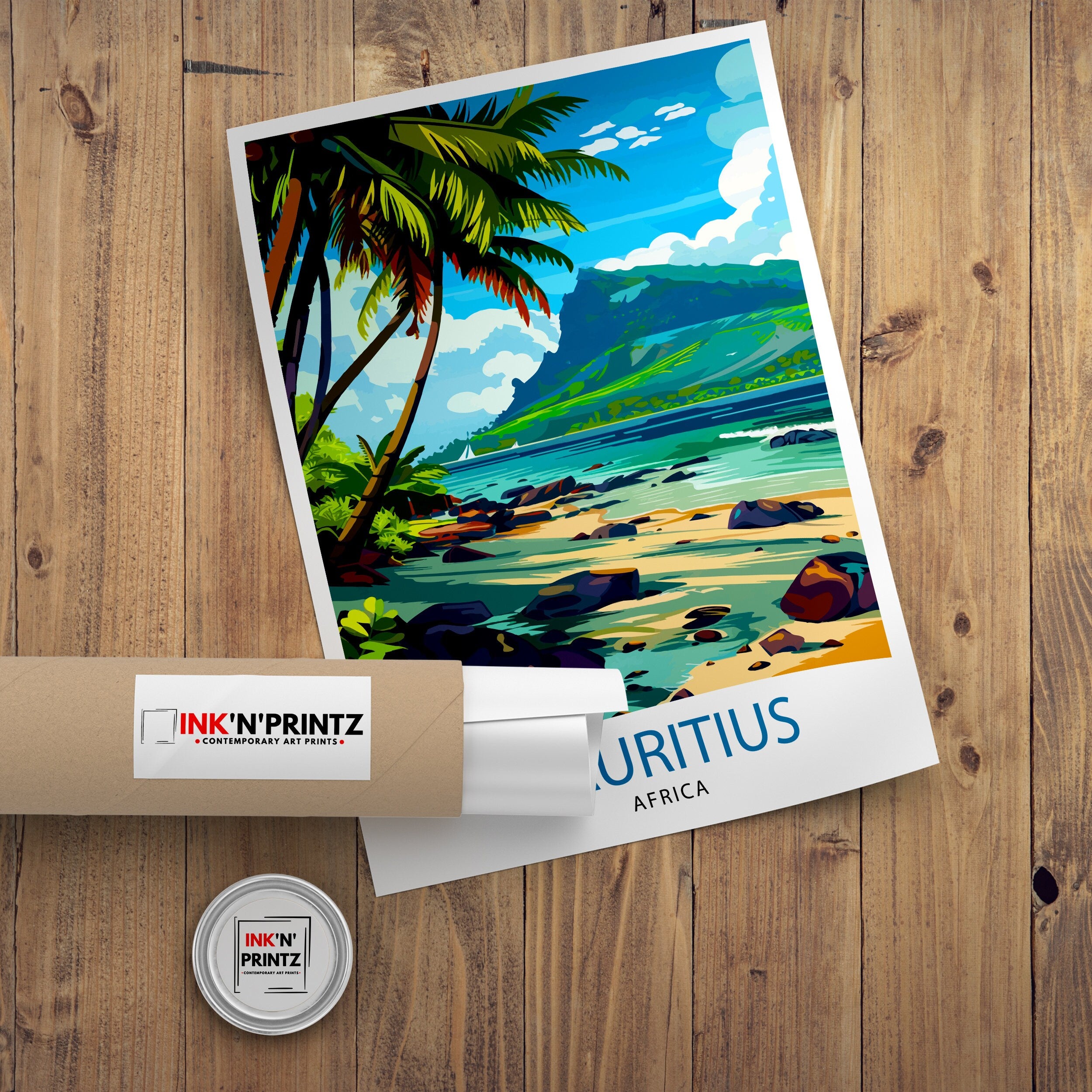 Mauritius Travel Print Mauritius Poster | Mauritius | Mauritius Wall Art | Travel Print | Travel Poster | Mauritius Art | Mauritius Travel
