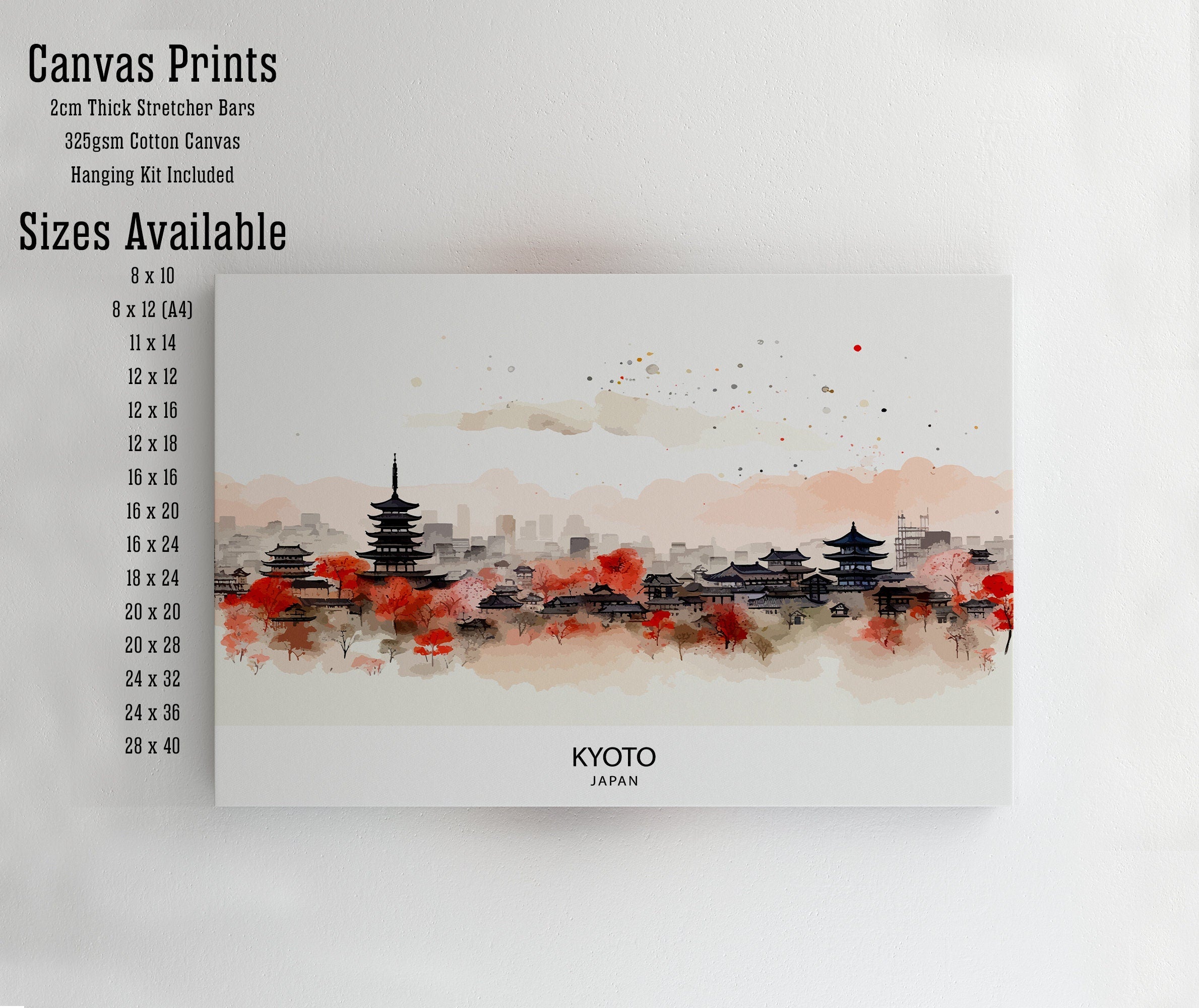 Kyoto Japan Travel Print Japan Wall Decor Kyoto Poster Japan Travel Prints Kyoto Art Print Kyoto Japan Illustration Kyoto Wall Art Japan