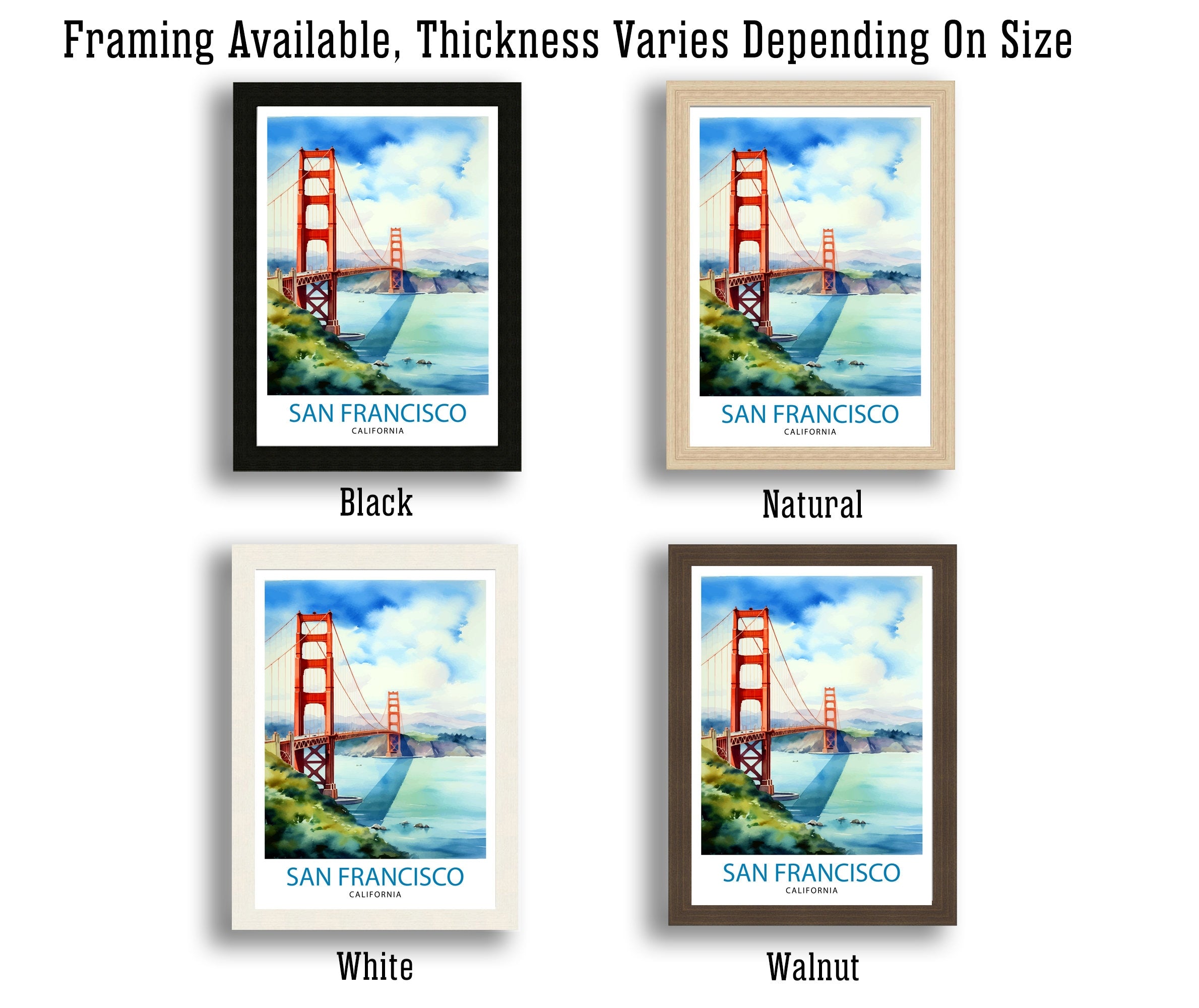 San Francisco Travel Print| | San Francisco Poster | Golden Gate Bridge | San Francisco Art | Travel Poster | Travel Print | Wall Art