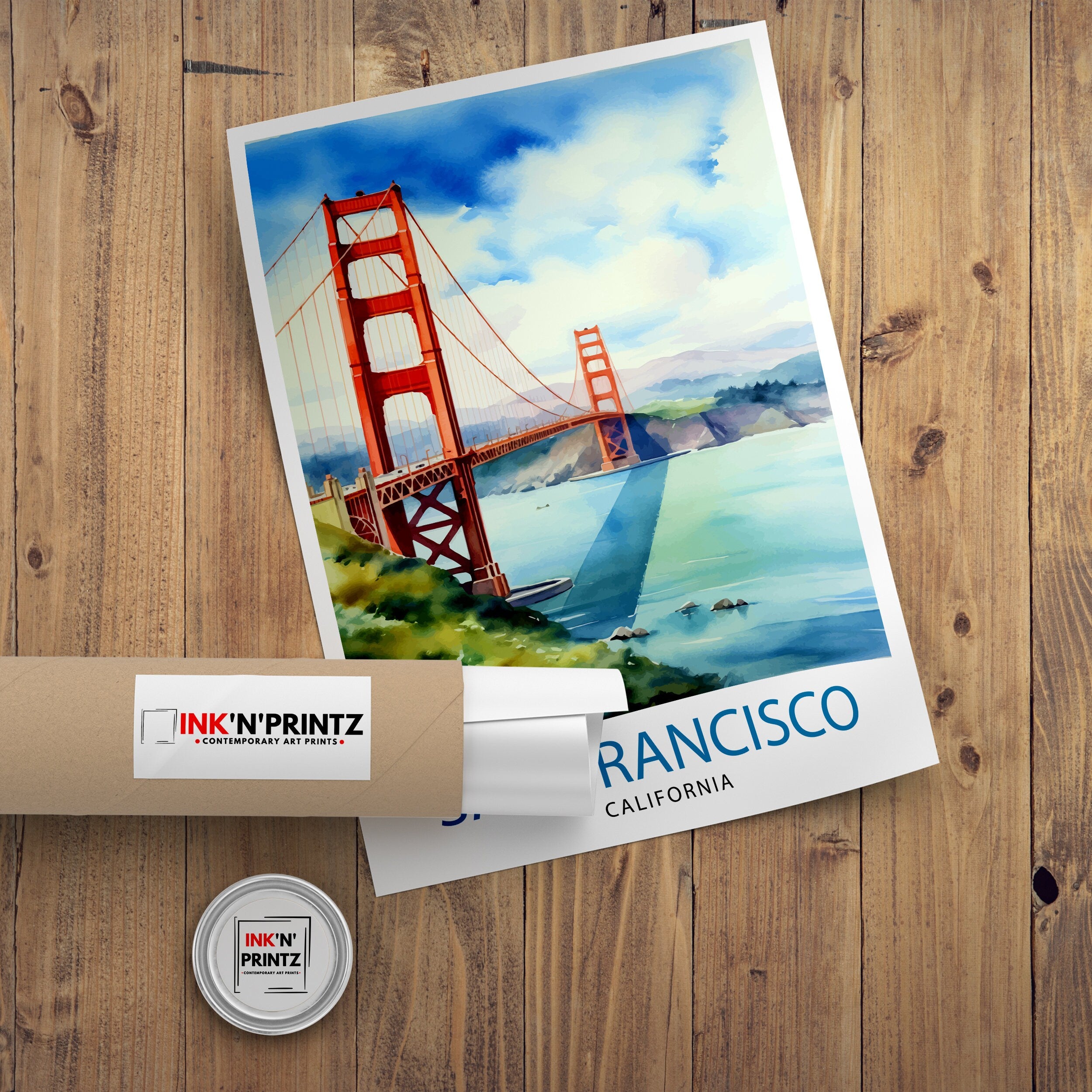 San Francisco Travel Print| | San Francisco Poster | Golden Gate Bridge | San Francisco Art | Travel Poster | Travel Print | Wall Art