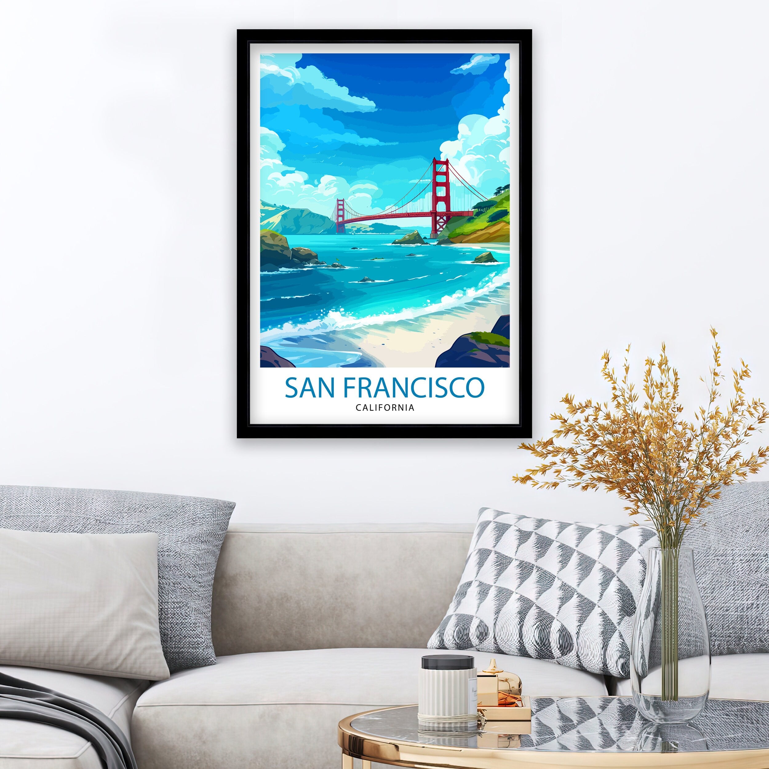 San Francisco Travel Print| San Francisco Wall Art San Francisco Home Decor San Francisco Illustration San Francisco Poster San Francisco