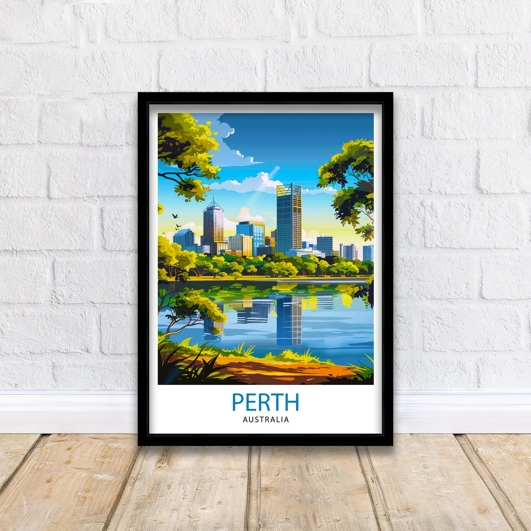 Perth Australia Travel Poster Perth