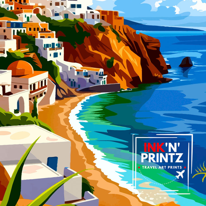 Santorini Greece Travel Poster Santorini