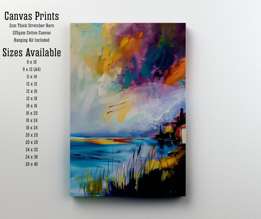 Lake Garda Abstract Art Poster Italian Lakescape Essence Garda Watercolor Poster Italy Serenity