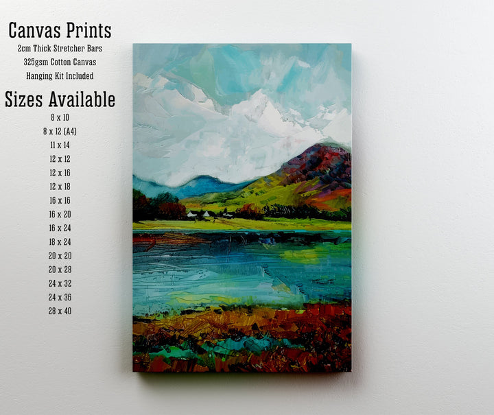 Catbells Lake District Abstract Art Poster English Countryside Essence Lake District Watercolor Poster UK Nature