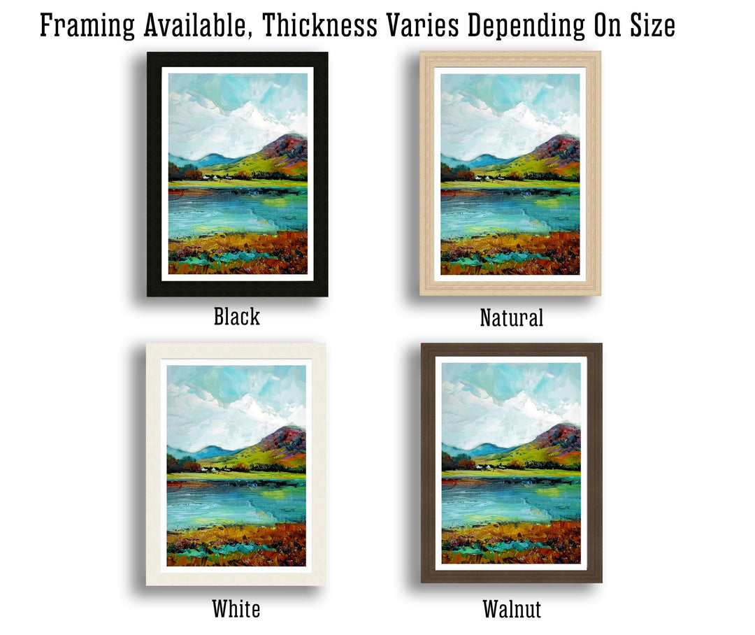 Catbells Lake District Abstract Art Poster English Countryside Essence Lake District Watercolor Poster UK Nature