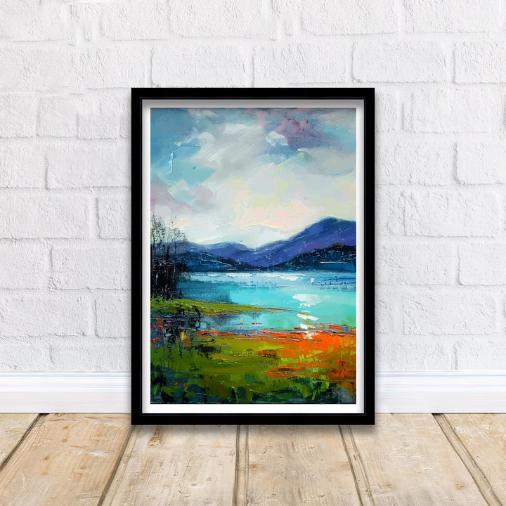 Derwentwater Abstract Art Poster Lake District Impressions Watercolor Lake Scene Cumbrian Lakes