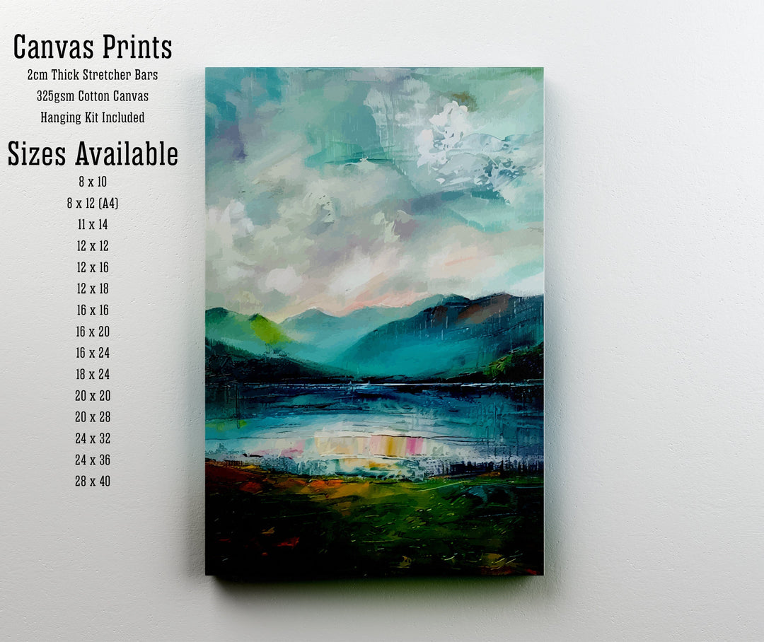 Lake District Abstract Art Poster British Lakescape Essence Cumbrian Hills Watercolor Poster UK Nature