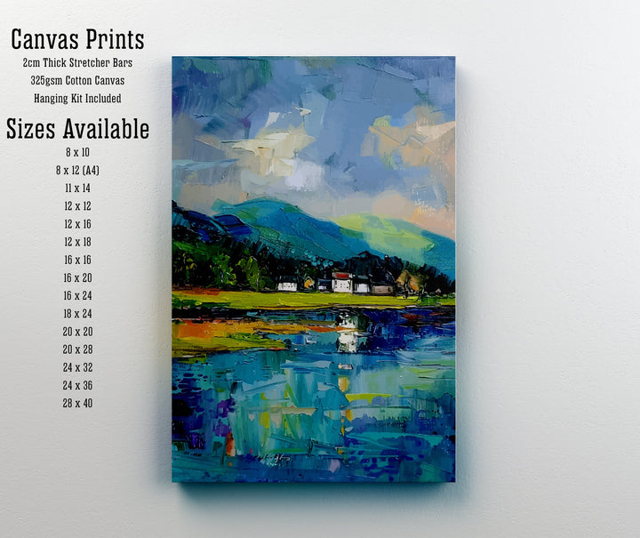 Keswick Lake District Abstract Art Poster Cumbrian Town Essence Modern Landscape Poster UK Countryside