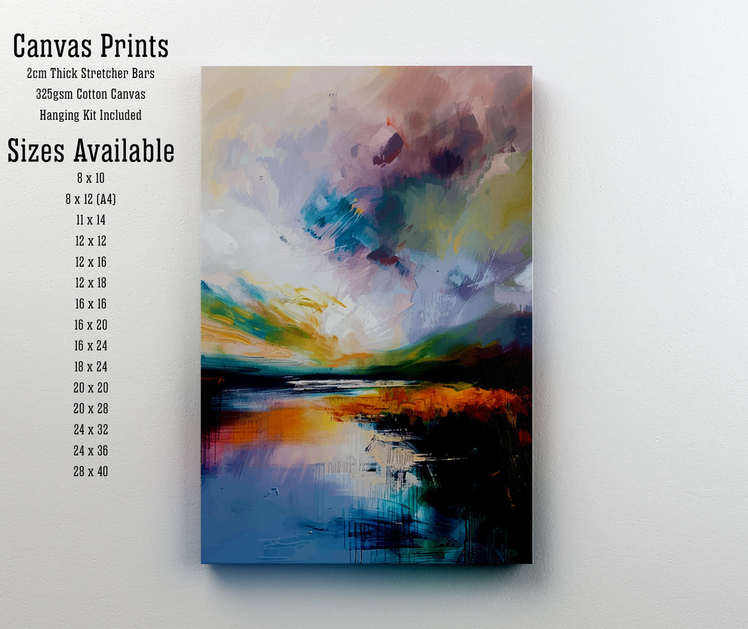 Lake District Abstract Art Poster British Lakescape Essence Cumbrian Hills Watercolor Poster UK Nature