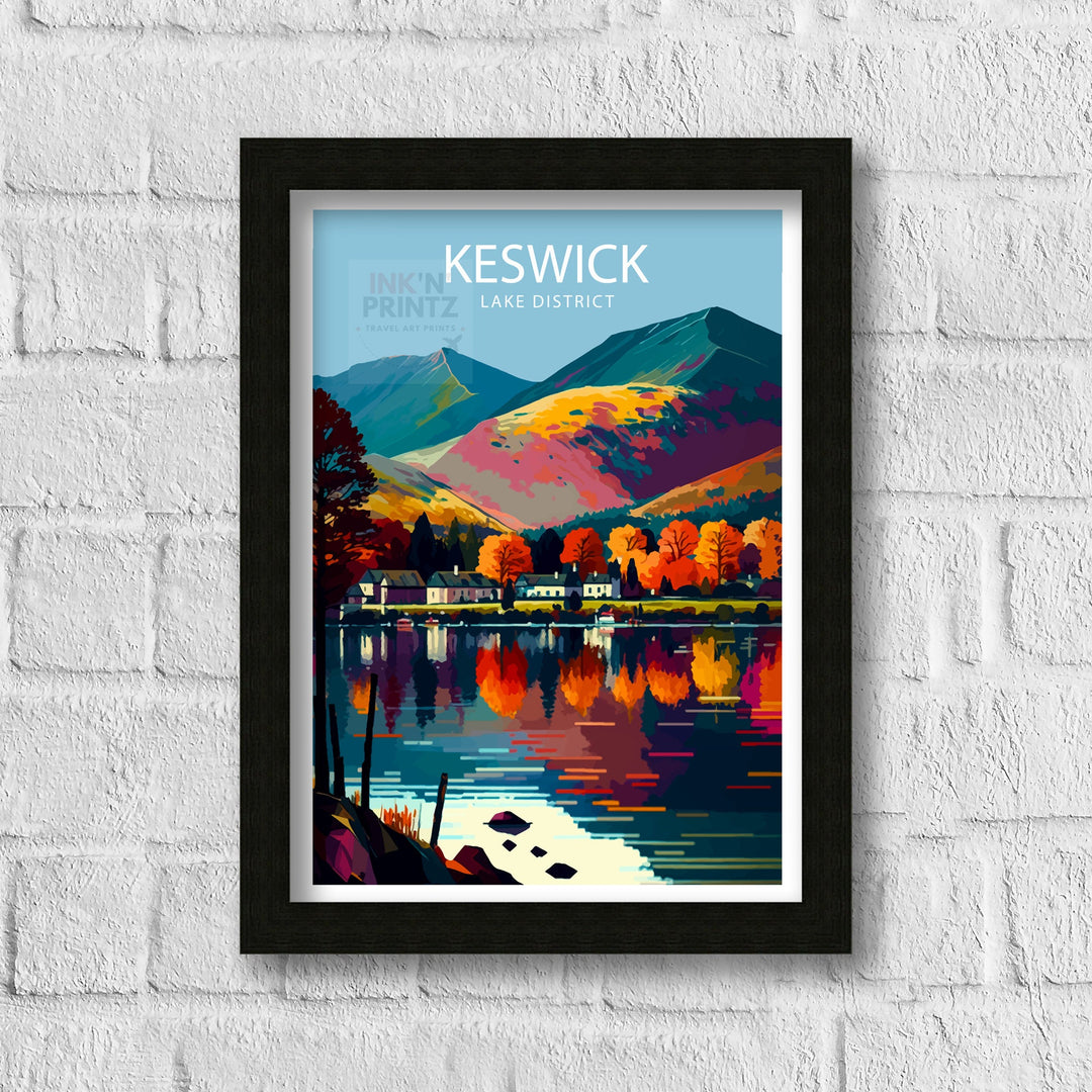 Keswick Lake District Travel Poster Lake District