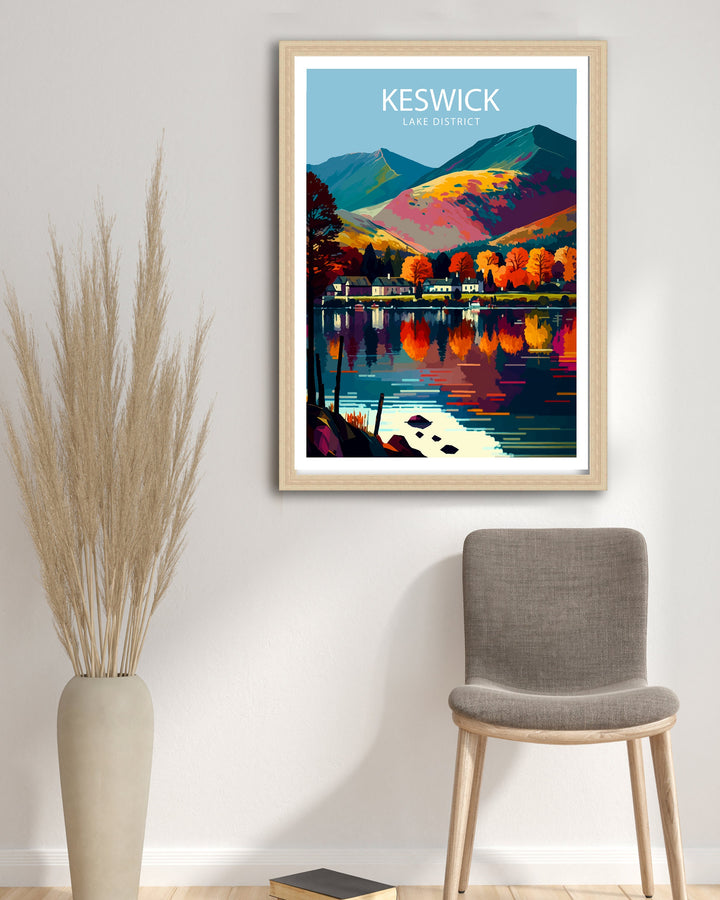 Keswick Lake District Travel Poster Lake District