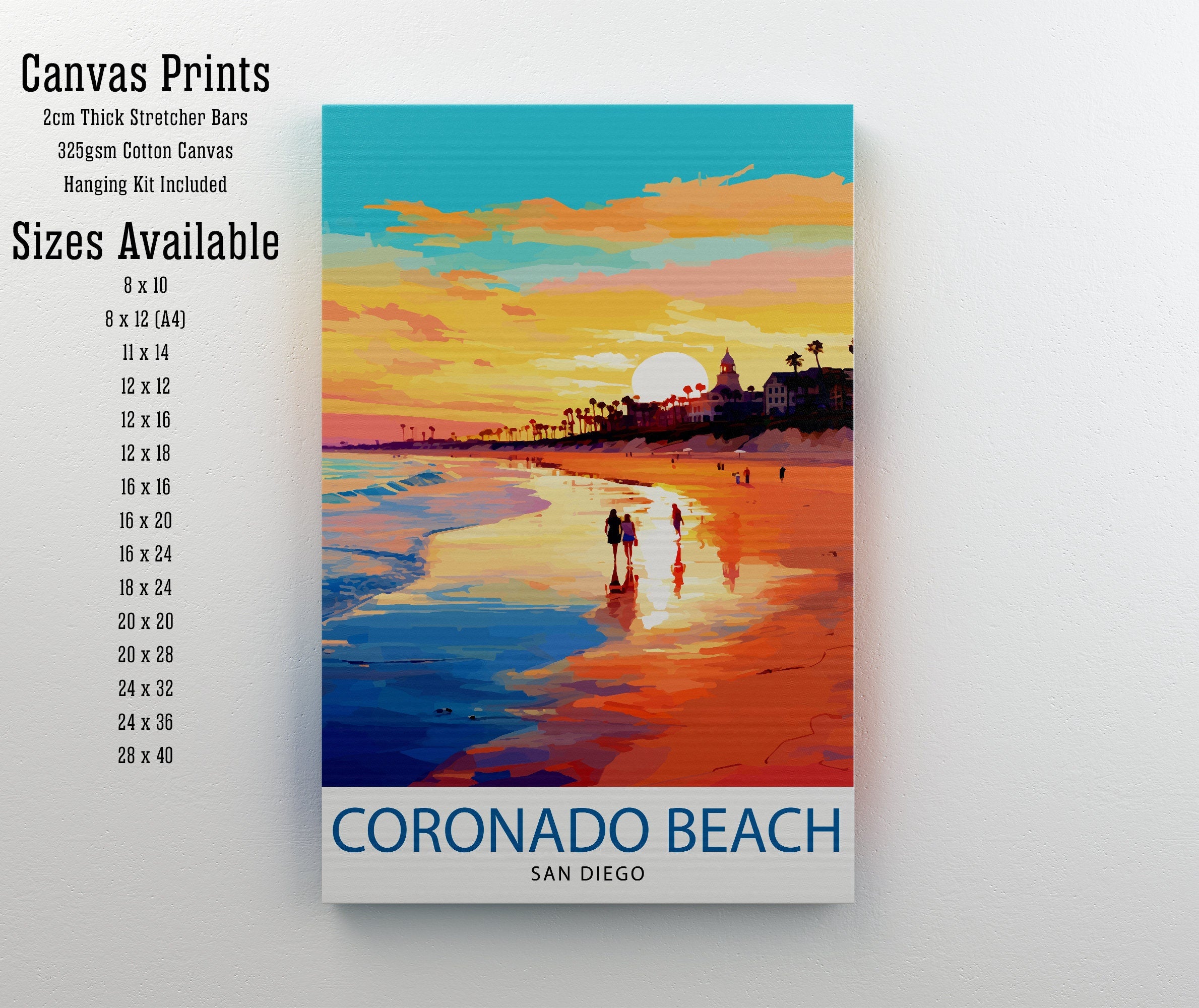 Coronado Beach San Diego Travel Print Wall Decor Wall Art Coronado Beach Wall Hanging Home Décor Coronado Beach Gift Art Lovers Californian