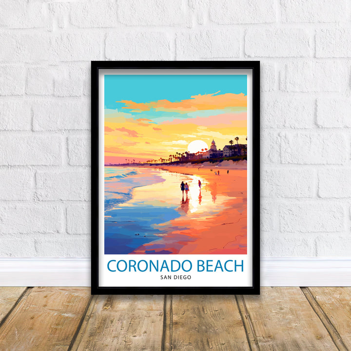 Coronado Beach San Diego Travel Poster