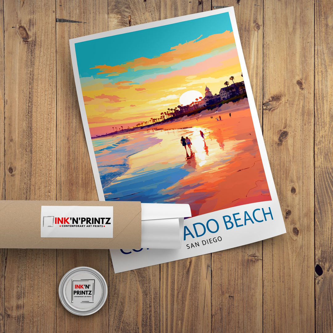 Coronado Beach San Diego Travel Poster