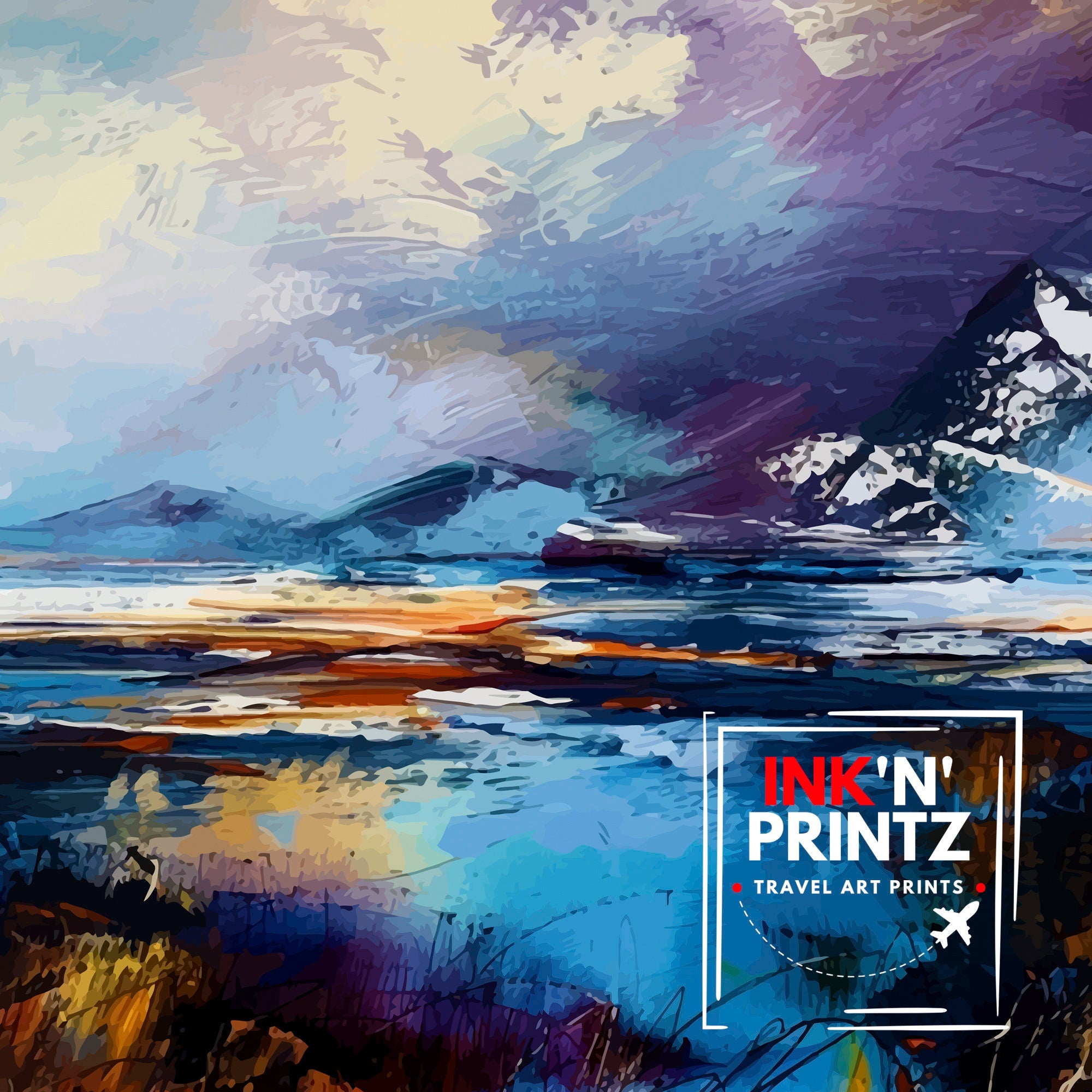 Cairngorms Abstract Poster Scottish National Park Art Highland Wilderness Poster Scotland Nature